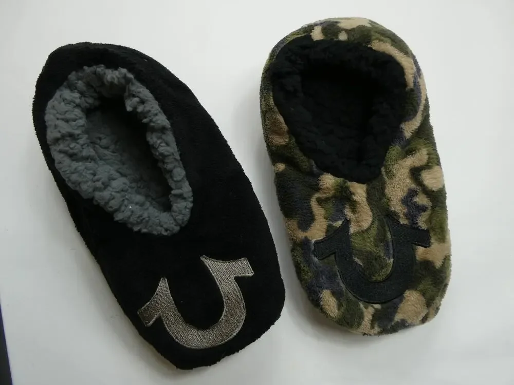 men's TRUE RELIGION 2 pack slipper sock set medium, 9-10, NEW